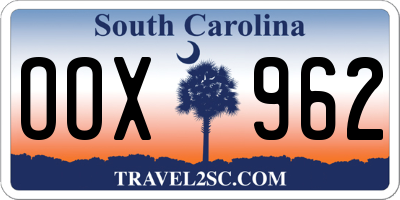 SC license plate OOX962
