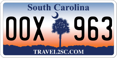 SC license plate OOX963