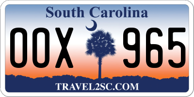 SC license plate OOX965