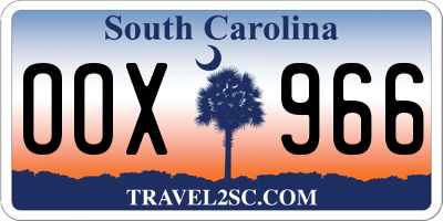 SC license plate OOX966