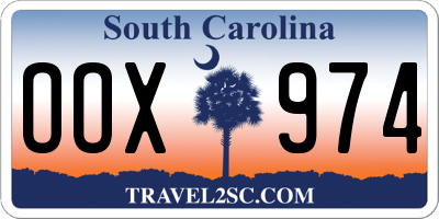 SC license plate OOX974