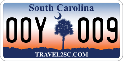 SC license plate OOY009