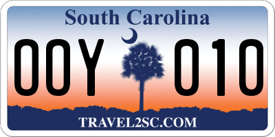 SC license plate OOY010