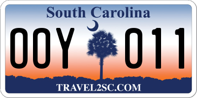 SC license plate OOY011
