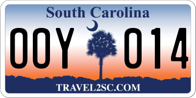 SC license plate OOY014