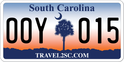 SC license plate OOY015