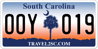 SC license plate OOY019
