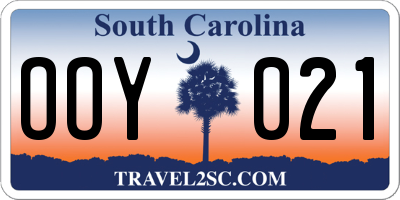 SC license plate OOY021