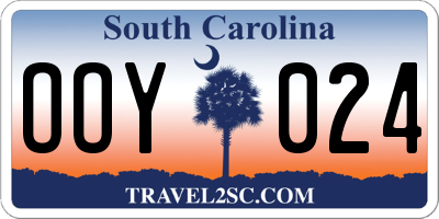 SC license plate OOY024