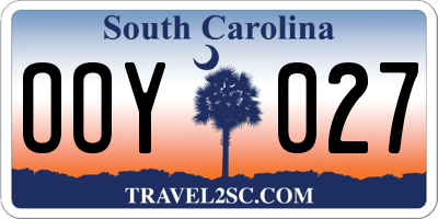 SC license plate OOY027