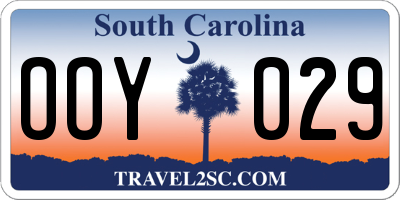 SC license plate OOY029