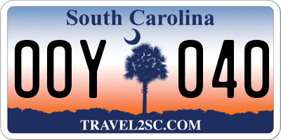 SC license plate OOY040