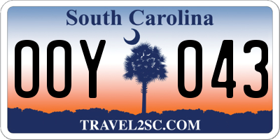 SC license plate OOY043