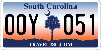SC license plate OOY051