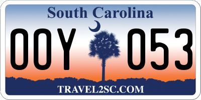 SC license plate OOY053