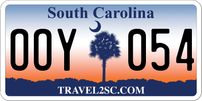 SC license plate OOY054