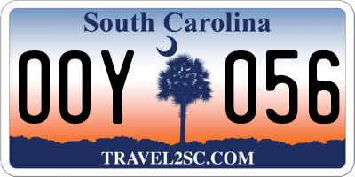 SC license plate OOY056