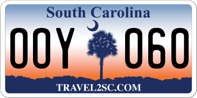 SC license plate OOY060