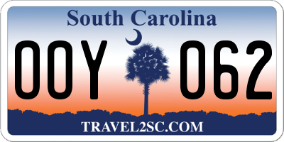 SC license plate OOY062