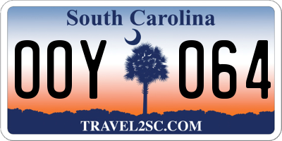 SC license plate OOY064