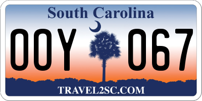 SC license plate OOY067