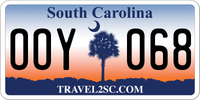 SC license plate OOY068