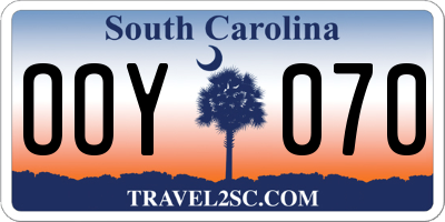 SC license plate OOY070