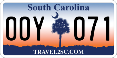 SC license plate OOY071
