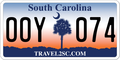 SC license plate OOY074