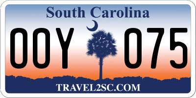 SC license plate OOY075