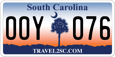 SC license plate OOY076