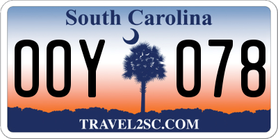 SC license plate OOY078