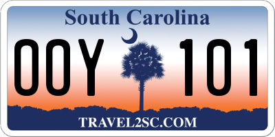 SC license plate OOY101