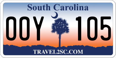 SC license plate OOY105