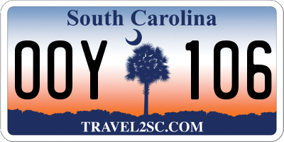 SC license plate OOY106