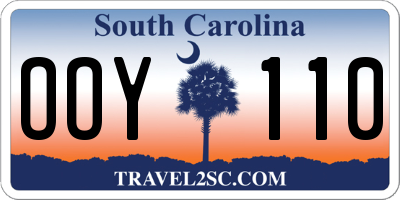 SC license plate OOY110