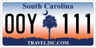 SC license plate OOY111