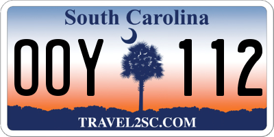 SC license plate OOY112