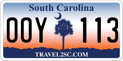 SC license plate OOY113
