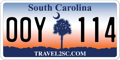 SC license plate OOY114