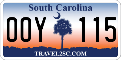 SC license plate OOY115