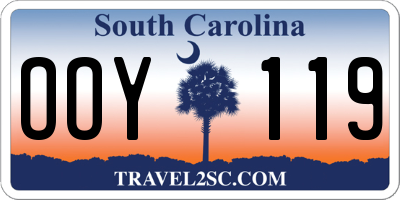 SC license plate OOY119