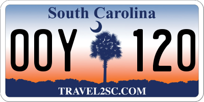 SC license plate OOY120