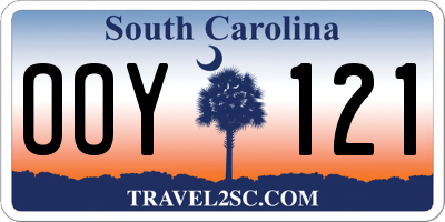 SC license plate OOY121