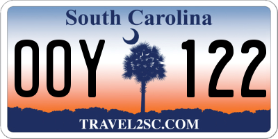 SC license plate OOY122