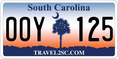 SC license plate OOY125