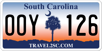 SC license plate OOY126
