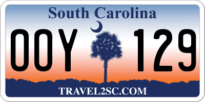 SC license plate OOY129