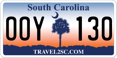 SC license plate OOY130