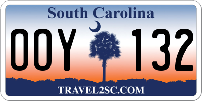 SC license plate OOY132